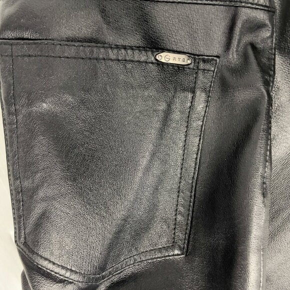 RTG VTG 100% Highβ Quality Leather High-Waist Regular Fit Black Pants Size 5 - Picture 7 of 10